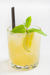tasty cocktail on the white background