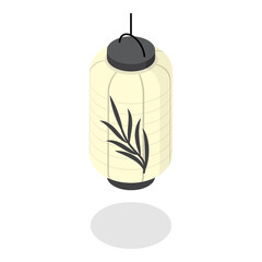 3D Isometric Flat  Set of Japanese Or Chinese Lanterns. Item 6