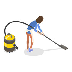 3D Isometric Flat  Illustration of Cleaning Service. Item 3