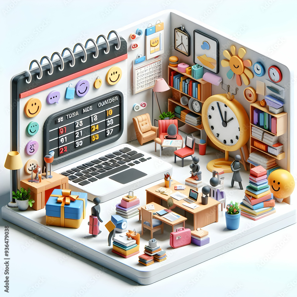 Poster flat vector illustration: clock and upward arrow with 'timing' concept for business scaling - simple