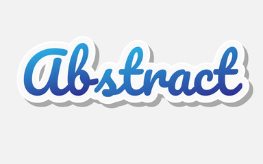 Abstract sticker featuring blue and white lettering, showcasing a modern and artistic design