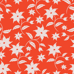 seamless vintage flower pattern on navy background