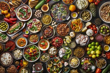 Collage of diverse cuisines showcasing rich flavors and ingredients from global culinary traditions