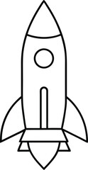 hand drawn illustration of a cartoon rocket