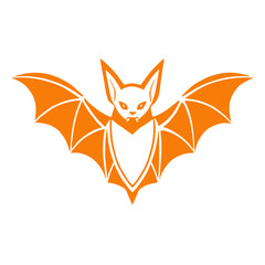 Obraz premium Halloween Bat Icon in Orange, Minimalist Design