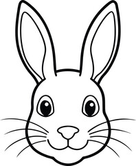 Delightful easter bunny face line art that kids will love to color this easter
