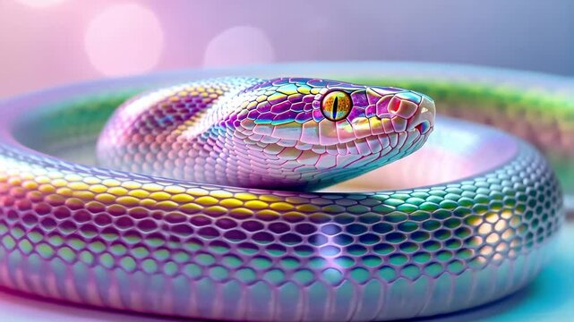 Holographic iridescent snake 2025 design