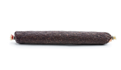 Beef smoked sausage isolated on white background