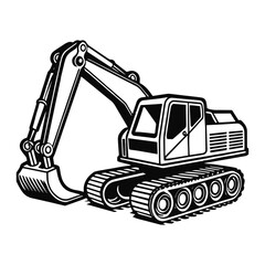 excavator silhouette vector illustration