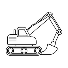 excavator line art vector illustration