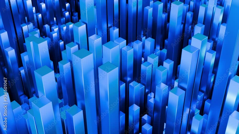 Aufkleber waves of rectangles. computer generated 3d render