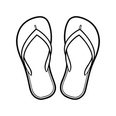 Flip flops line art vector illustration