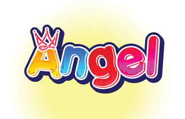 Angel colorful logo or poster label template