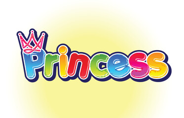 Princess colorful logo or poster label template