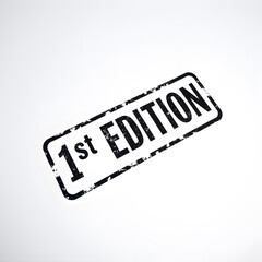 1st Edition grunge rubber stamp on white background. Generative AI