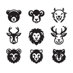 Animals Icons & Symbols silhouette vector black and white 