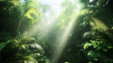 Exploring Sunlight and Serenity in a Lush Tropical Jungle
