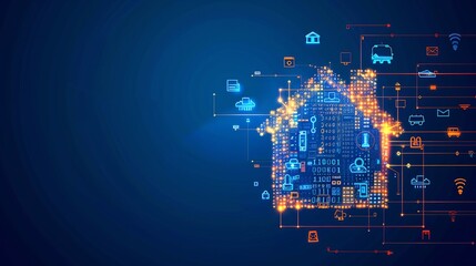 Obraz premium Smart Home Network Visualization