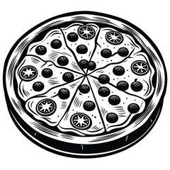Pizza vector illustration on white background , high quality