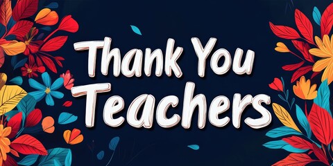 Gratitude blooms in vibrant colors celebrating the dedication of teachers through beautifully designed floral artwork, expressing appreciation and love for their profound impact