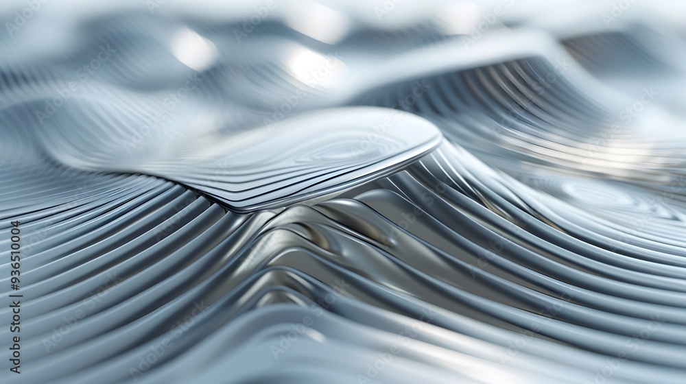Poster abstract texture with reflective platinum surface creating flowing wave patterns. generative by ai