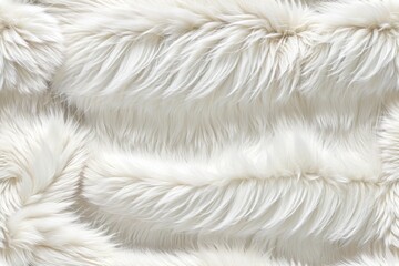 A close-up view of white fur texture with soft and fluffy appearance
