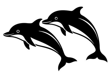 Dolphin silhouette vector design on a white background