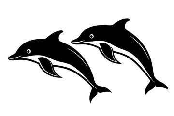 Dolphin silhouette vector design on a white background