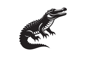 Crocodile silhouette vector illustration