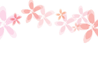 Flower flying background. Pink rose composition.  Japanese Bokeh Flowers Illustration.