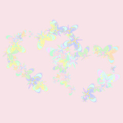 Vector isolated decoration element from scattered silhouettes. Vector illustration.