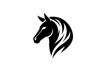 Horsehead logo icon silhouette vector design on a white background 