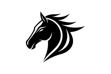 Horsehead logo icon silhouette vector design on a white background 