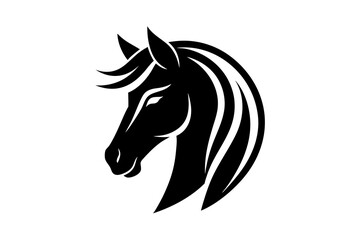 Horsehead logo icon silhouette vector design on a white background 