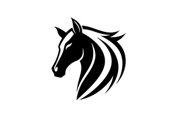 Horsehead logo icon silhouette vector design on a white background 