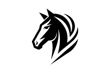 Horsehead logo icon silhouette vector design on a white background 
