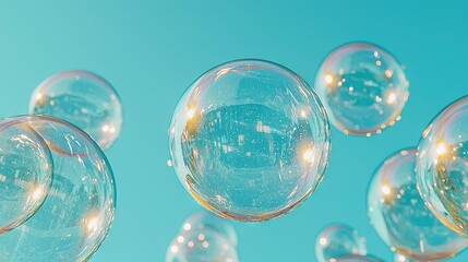 Fototapeta premium Bubbles floating in air