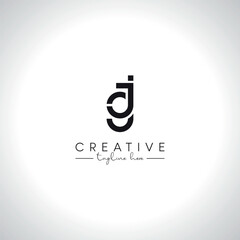 GJ JG Alphabet Letters Monogram Logo Design. Initial Vector Symbol.