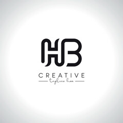 HB BH Alphabet Letters Monogram Logo Design. Initial Vector Symbol.