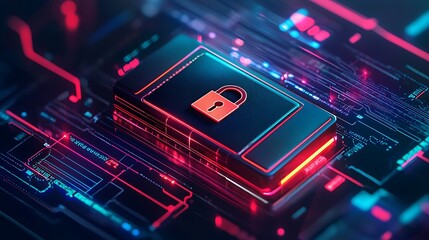 A digital wallet with a lock icon, symbolizing privacy and security in online transactions, Wallet lock icon, Private digital payments