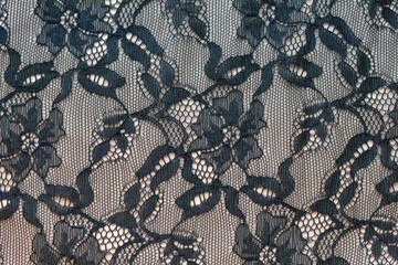 Black floral lace texture