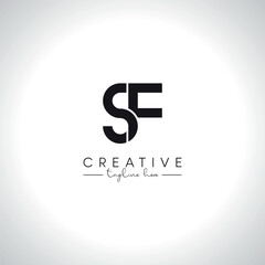 SF FS Alphabet Letters Monogram Logo Design. Initial Vector Template.
