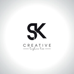 SK KS Alphabet Letters Monogram Logo Design. Initial Vector Template.