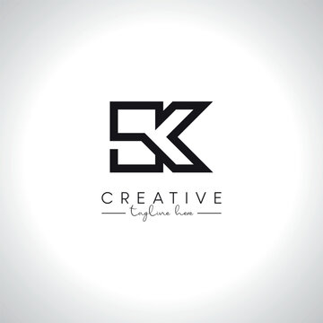 SK KS Alphabet Letters Monogram Logo Design. Initial Vector Template.