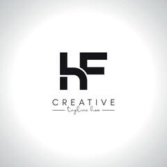 HF FH Alphabet Letters Monogram Logo Design. Initial Vector Template.