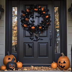 Obraz premium Halloween door decor
