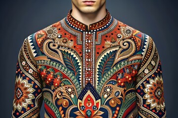 Obraz premium **Elegant Fusion**: Bold patterns and intricate embellishments converge to create distinctive designs that exude sophistication and craftsmanship in every stitch, seam, and flourish.