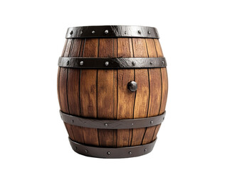 Fototapeta premium wooden barrel isolated on white, transparent png cutout