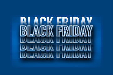 Black Friday sale banner featuring bold text on a vibrant blue background, promoting special discounts and offers