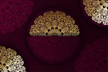 Opulent golden oriental backdrop with a refined lace pattern, reflecting a sense of luxury and intricate artistry